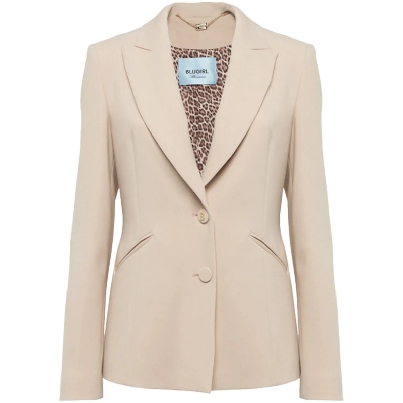 Blugirl Übergangsjacke Tailored Beige Jacket With Classic Lapel Neutrals