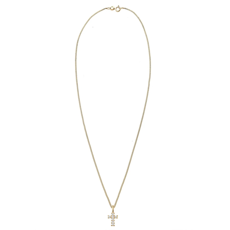 Elli Mittellange Halskette Halskette Kreuz Religion Glaube Symbol Topas 585 G gold(Image 3)