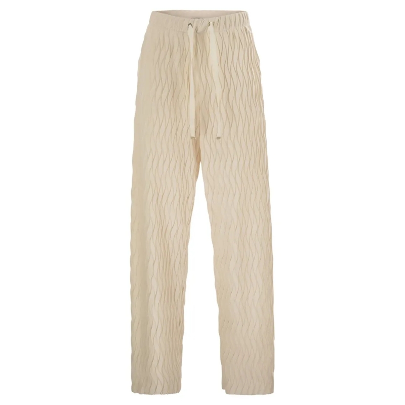Herno  Trousers With Crumpled Effect And Wavy Pattern Neutrals