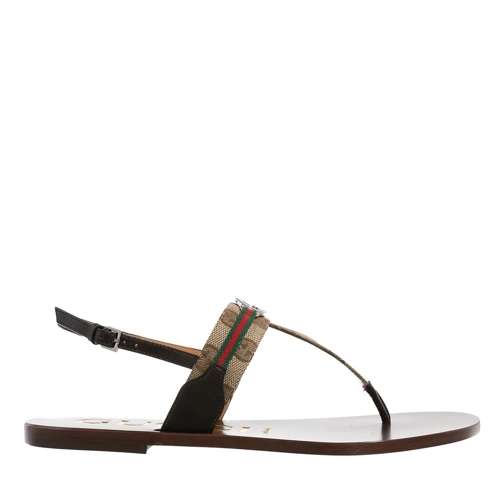 Gucci Sandale Interlocking G Web Sandal Dark Brown