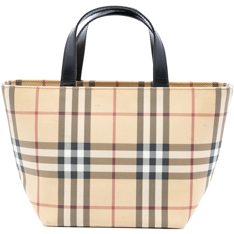 Burberry Shopper Mini House Check Canvas Tote braun