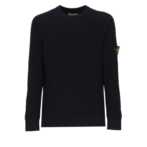 Stone Island Sweater With Logo Blue Pullover