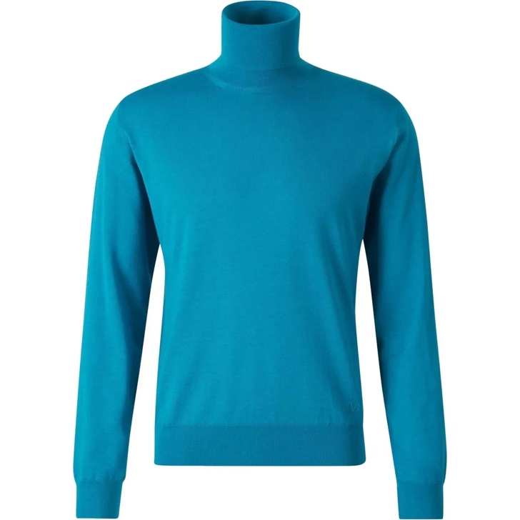 Valentino Plain Wool Sweater blau