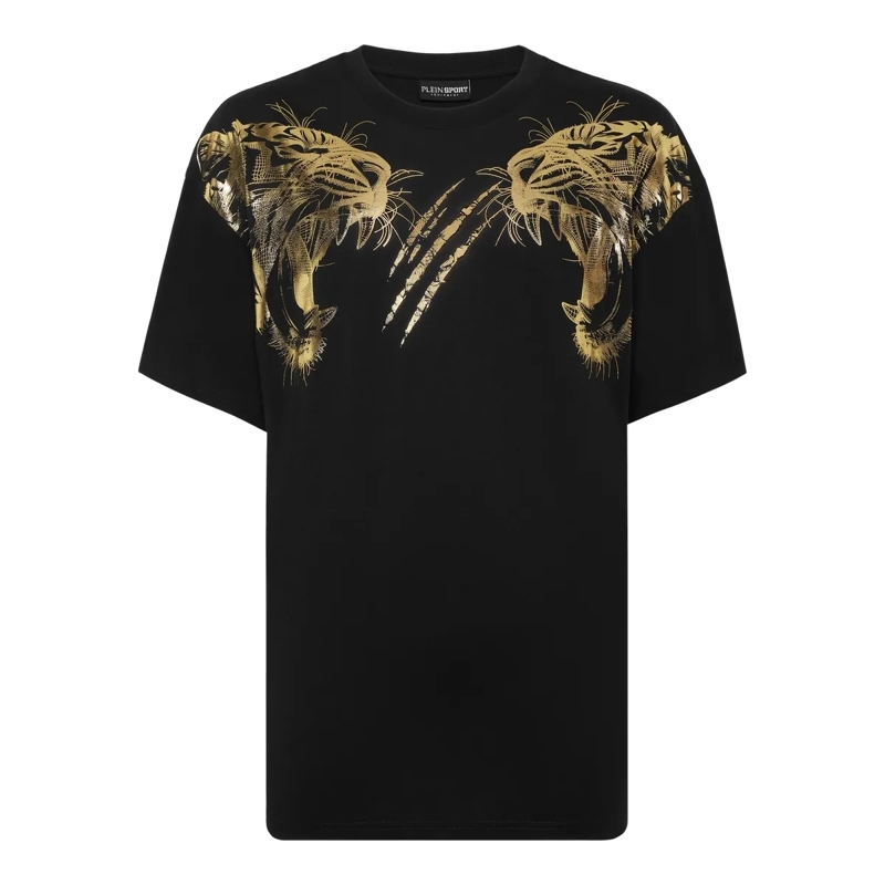 Plein Sport T-Shirt T-Shirt Rundhalsausschnitt Tiger schwarz