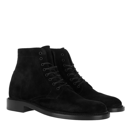 Saint Laurent Ankle Lace-Up Boots Black Enkellaars