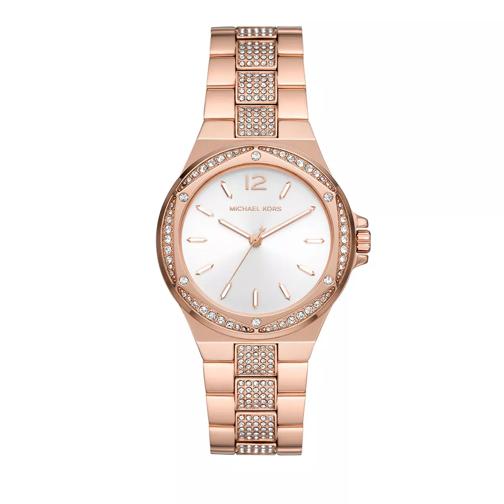 Michael Kors Michael Kors Lennox Three-Hand Stainless Steel Watch Rose Gold Quartz Horloge