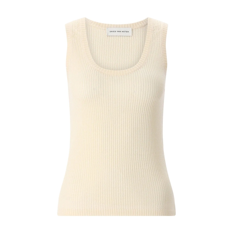 Dries Van Noten Top Top Tova aus Baumwollstrick beige