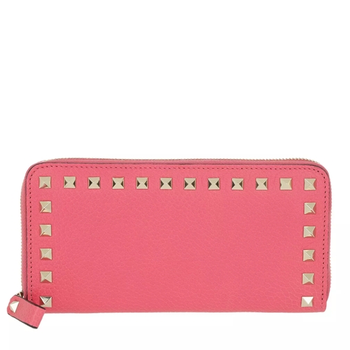 Valentino Garavani Rockstud Wallet Large Leather Shadow Pink Zip-Around Wallet