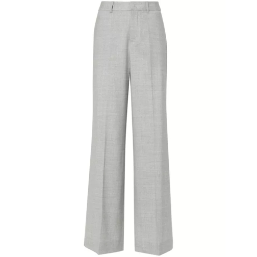 P.A.R.O.S.H. Heather Grey Stretch-Virgin Wool Trousers Grey 