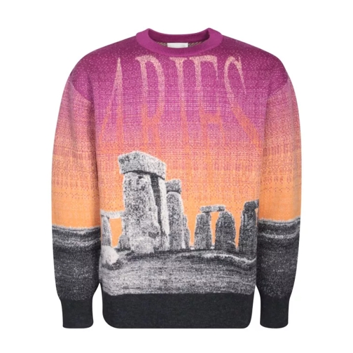 Aries Sweatshirt With Henge Inlay Pattern Multicolor 