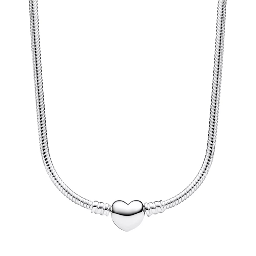 Pandora Snake chain sterling silver necklace with heart cl No Color Collana media