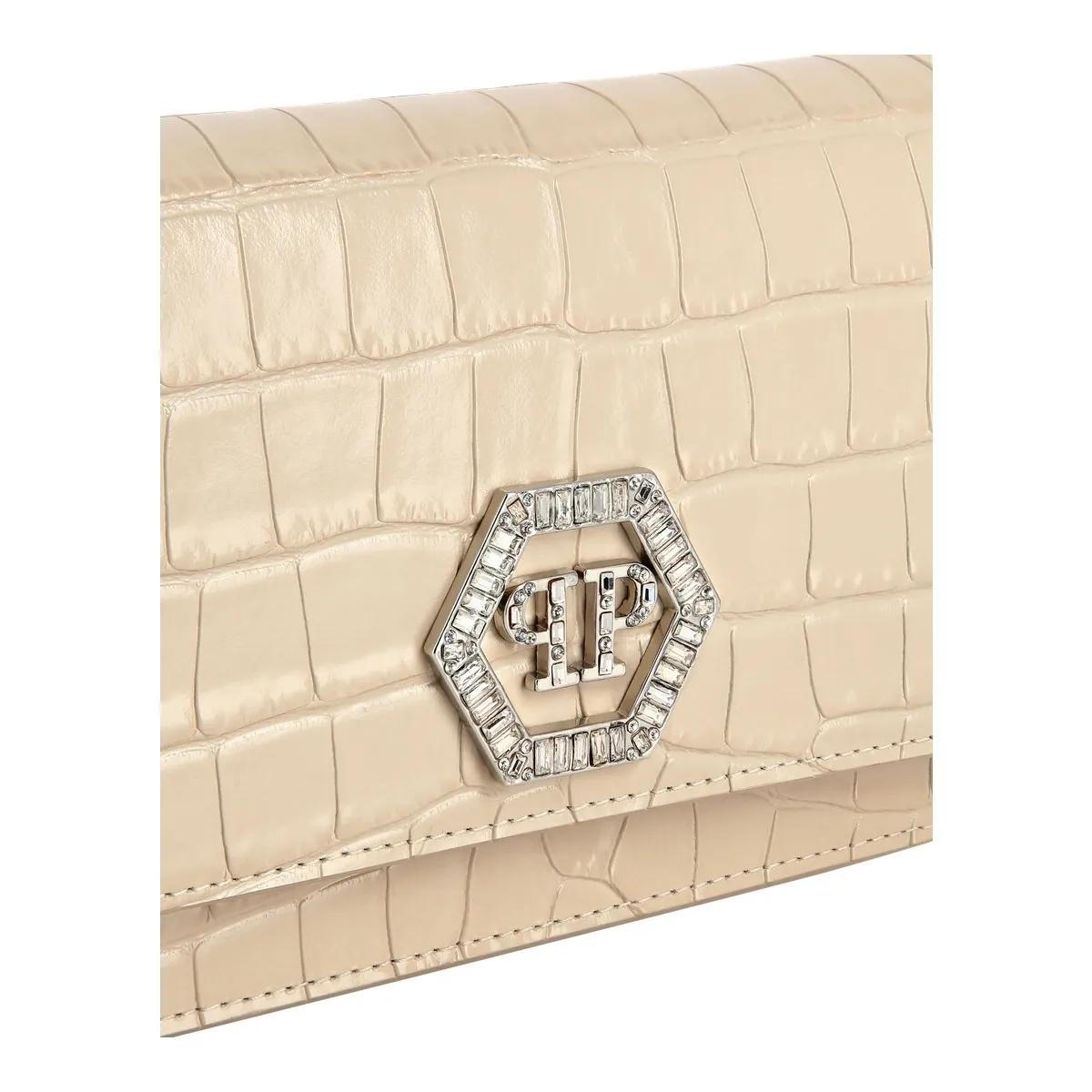 Thumbnail - Philipp Plein Hobo Bags - Klappentasche Hexagon Crocco Print - Gr. unisize - in Beige - für Damen