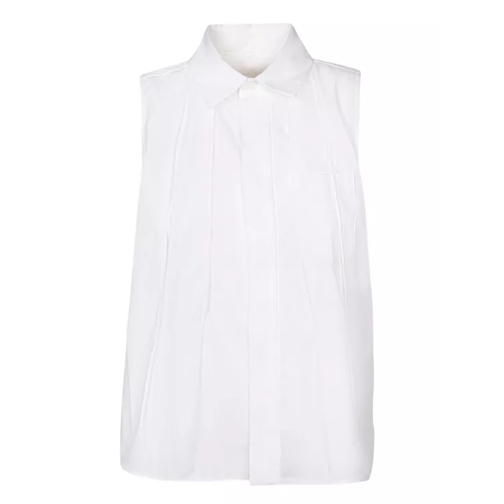 Sacai Sleeveless Poplin Cotton Shirt White 