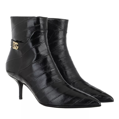 Dolce&Gabbana Logo Ankle Boots Leather Black Bottine