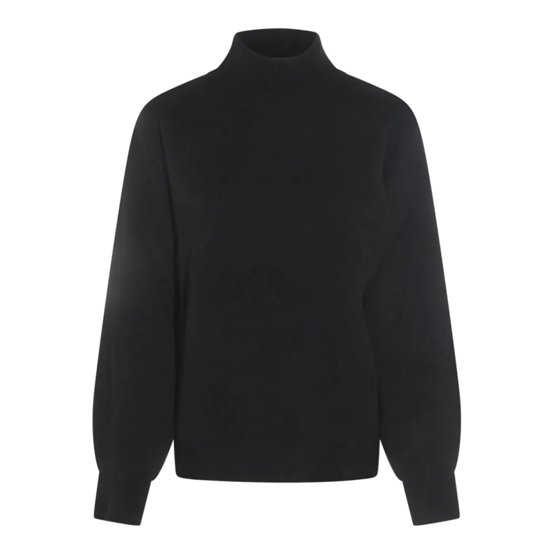 Malo Trui met col Black Cotton Knitwear Black