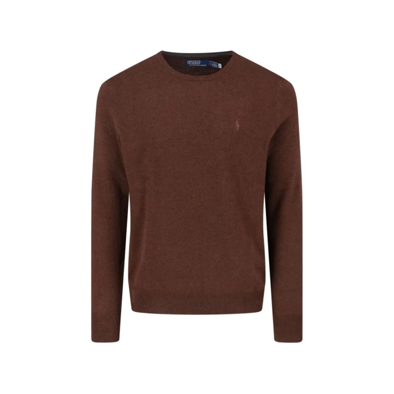 Polo Ralph Lauren Pullover Brown Sweater With Crew Neckline And Ribbed Detail Brown
