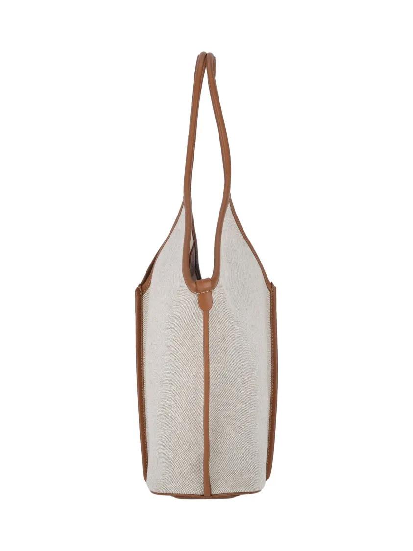 Hereu Shoppers & Totes Calella' Tote – Off-White Brown in wit