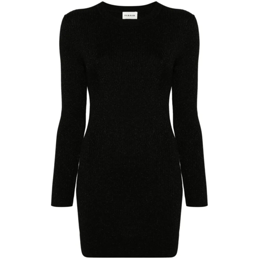 P.A.R.O.S.H. Mini-Kleider Black Ribbed Knit Dress Black