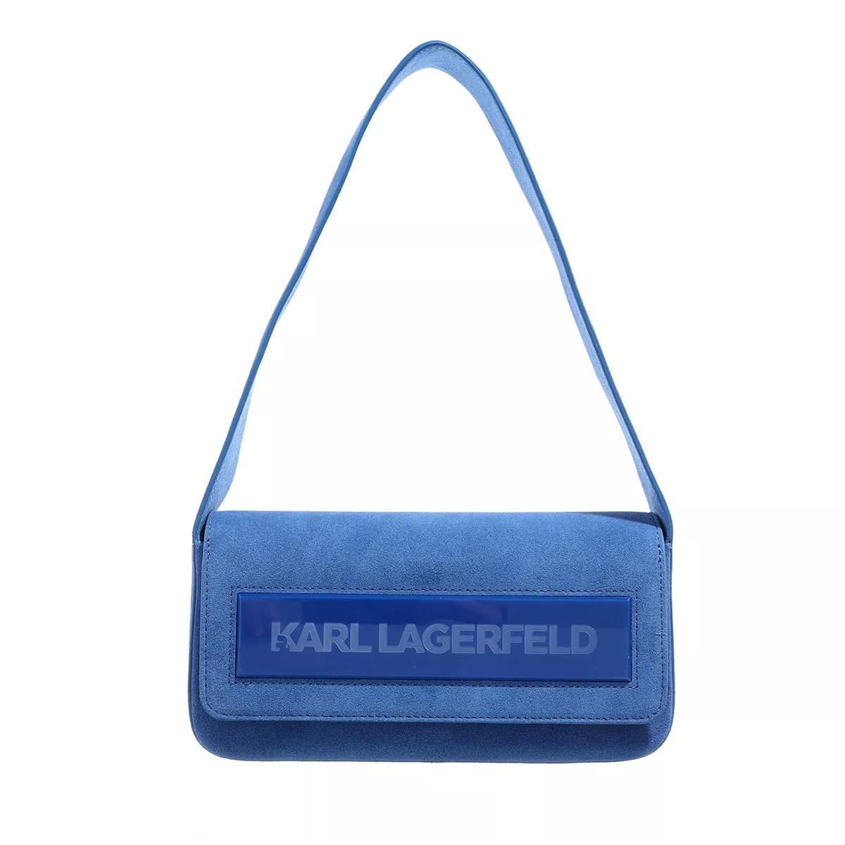 Karl Lagerfeld K/Essential K Md Flap Shb Sued Royal Blue | Schoudertas