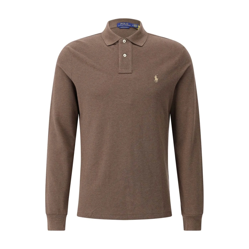 Polo Ralph Lauren Polo Langarm-Poloshirt mit Logo Braun