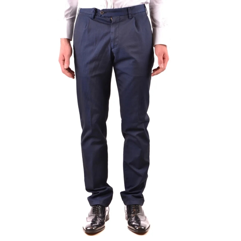 Lardini Anzugshose Tailored Blue Trousers With Straight Leg Design Black