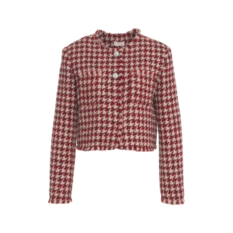 LIU JO Blazer Textured Bouclé Jacket With Decorative Buttons Pink