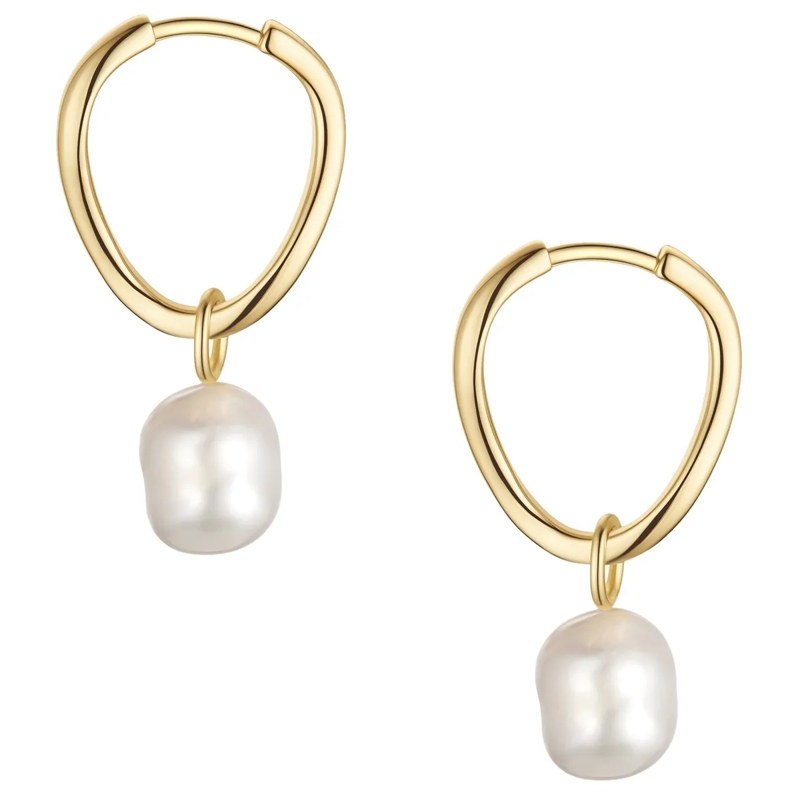 Glanzstücke München Ohrhänger Sterling Silber Perlen-Creolen Süßwasser-Zuchtperl weiss(Image 3)