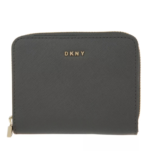 DKNY Bryant Park Saffiano Small Carryall Wallet Dark Charcoal Portemonnaie mit Zip-Around-Reißverschluss