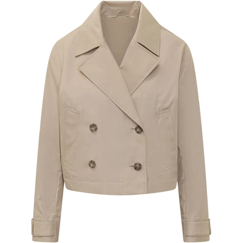 Calvin Klein Trenchcoat Giacca Corta Doppiopetto con Revers beige