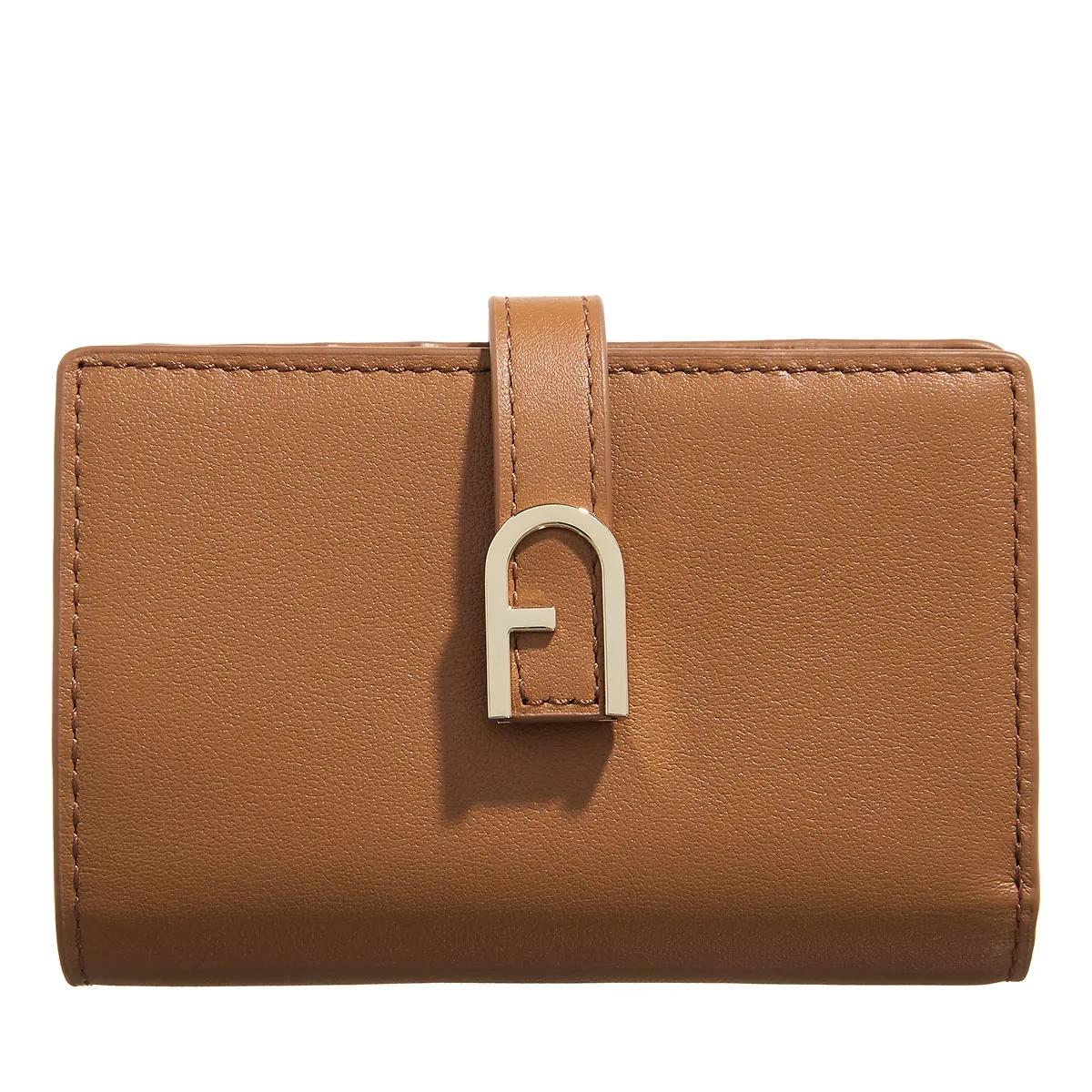 Furla Portemonnaie - Furla Flow S Compact Wallet - Gr. unisize - in Cognacbraun - für Damen