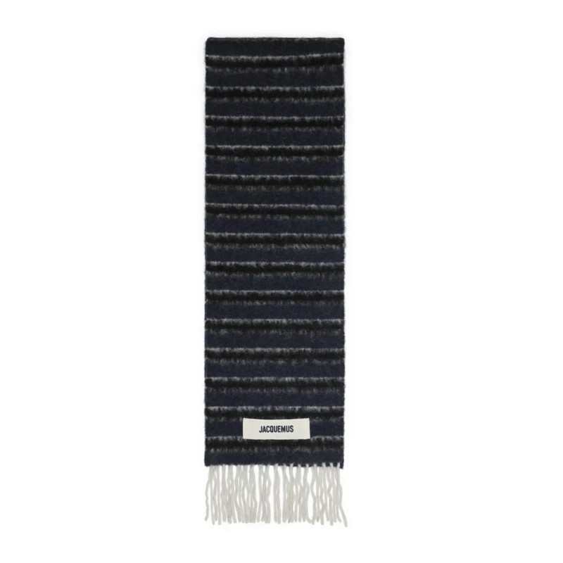 Jacquemus Écharpe légère Textured Alpaca Blend Scarf Grey