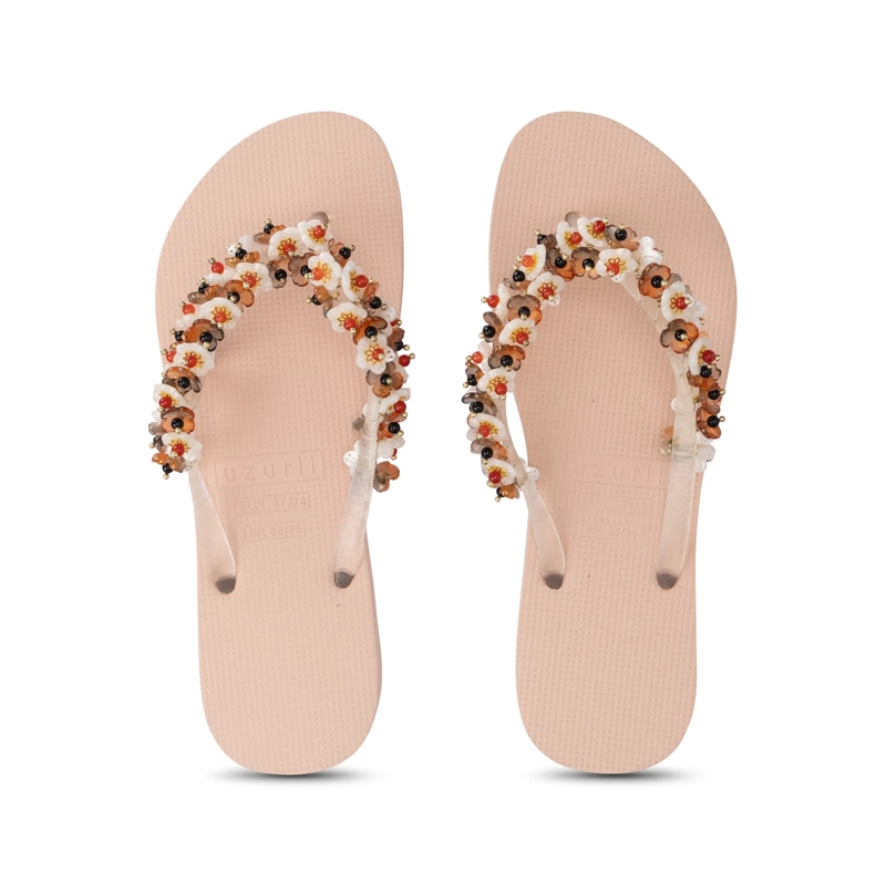 UZURII Flip Flops flip flop Tulum Bloom Coffee sand