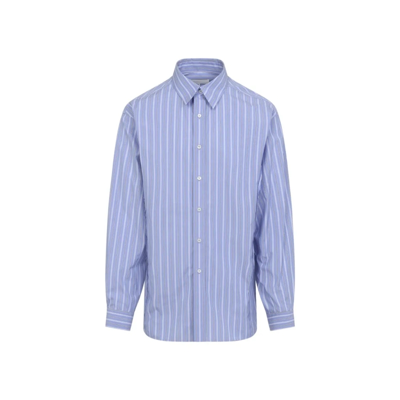 Maison Margiela Hemd Vertical Striped Long-Sleeve Button-Down Shirt In  Blue