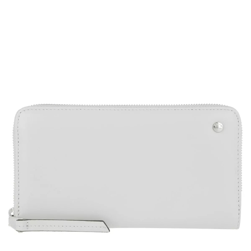Abro Carmen Leather Wallet Grey/Rosa Portemonnaie mit Zip-Around-Reißverschluss