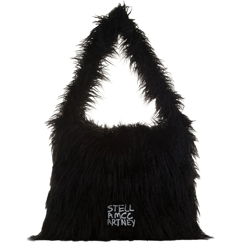 Stella McCartney Schultertasche x Ed Curtis Faux Fur Shoulder Bag schwarz