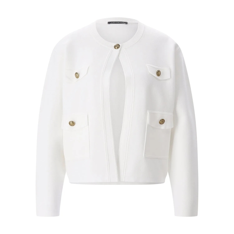 Luisa Cerano Cardigan Feinstrick-Blouson off-white