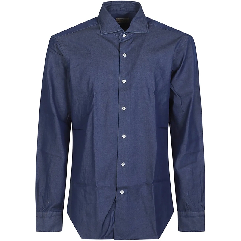 Barba Napoli Legeres Oberteil Long Sleeve Beck Shirt Blue blau