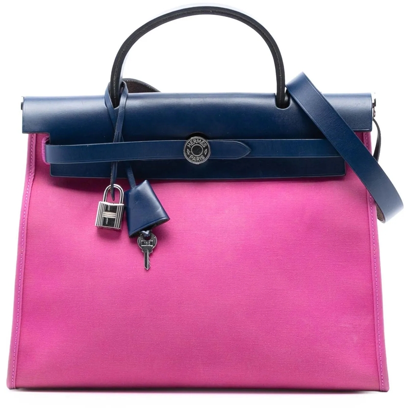 Hermès Schultertasche Toile Herbag Zip 31 rose