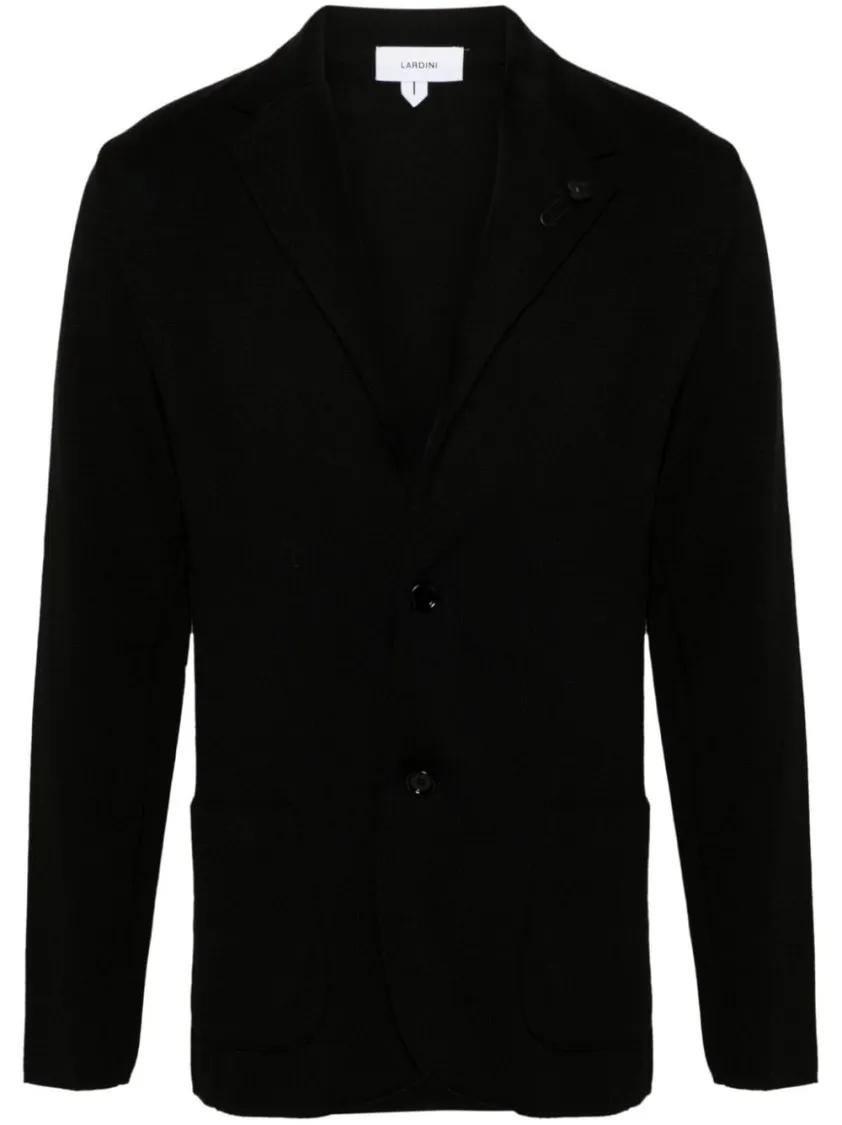 Lardini - Black Wool Jacket - Größe XL - schwarz