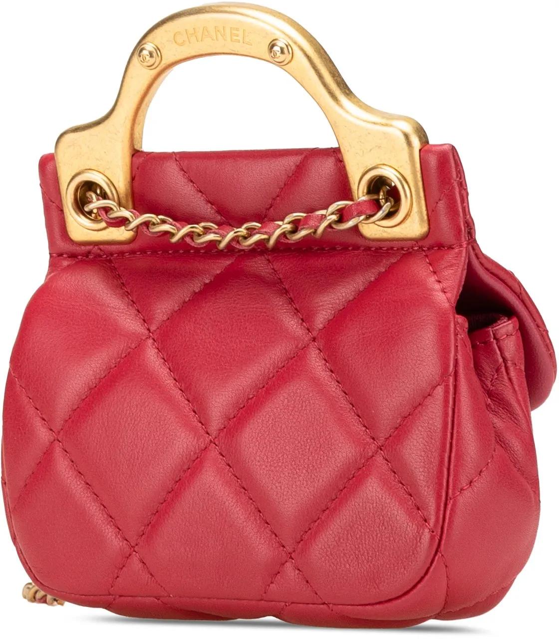 Thumbnail - Chanel Hobo Bags - 2021 Quilted Calfskin Lady Card Holder with Chain - Gr. unisize - in Rot - für Damen