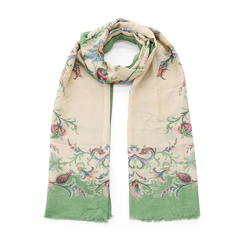 Etro Écharpe légère Tuch aus Baumwollmix grün