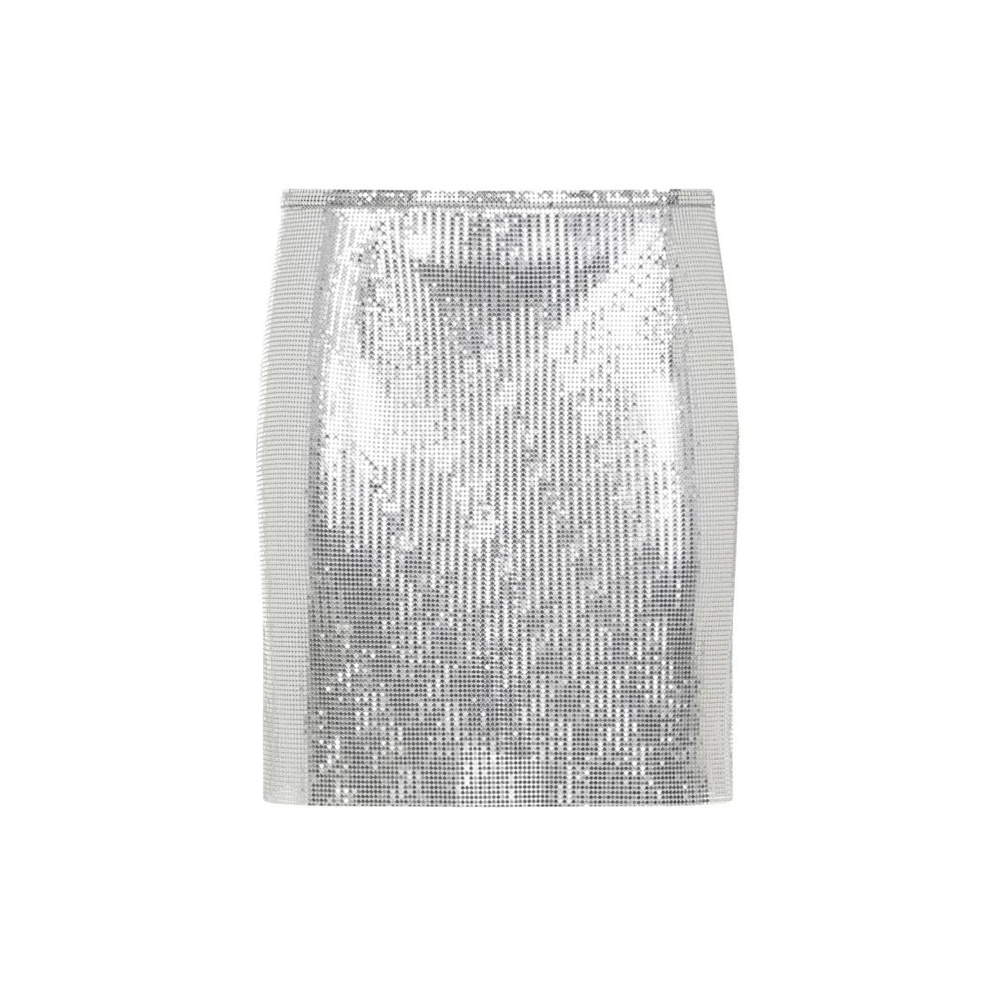 Paco Rabanne - Silver Aluminum Mini Skirt - Größe 36 - silberfarben