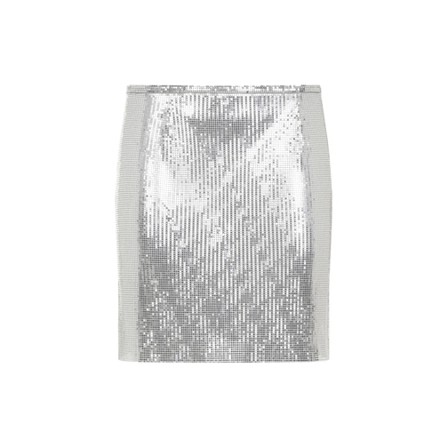 Paco Rabanne Minirokken Silver Aluminum Mini Skirt Silver