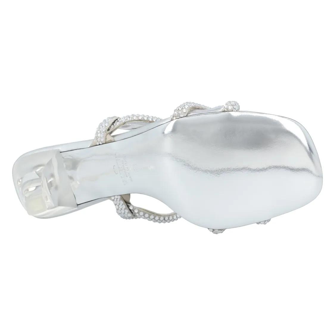 Thumbnail - Valentino Garavani Sandalen - Chain 1967 Slide Sandals Silver - Gr. 37,5 (EU) - in Weiß - für Damen