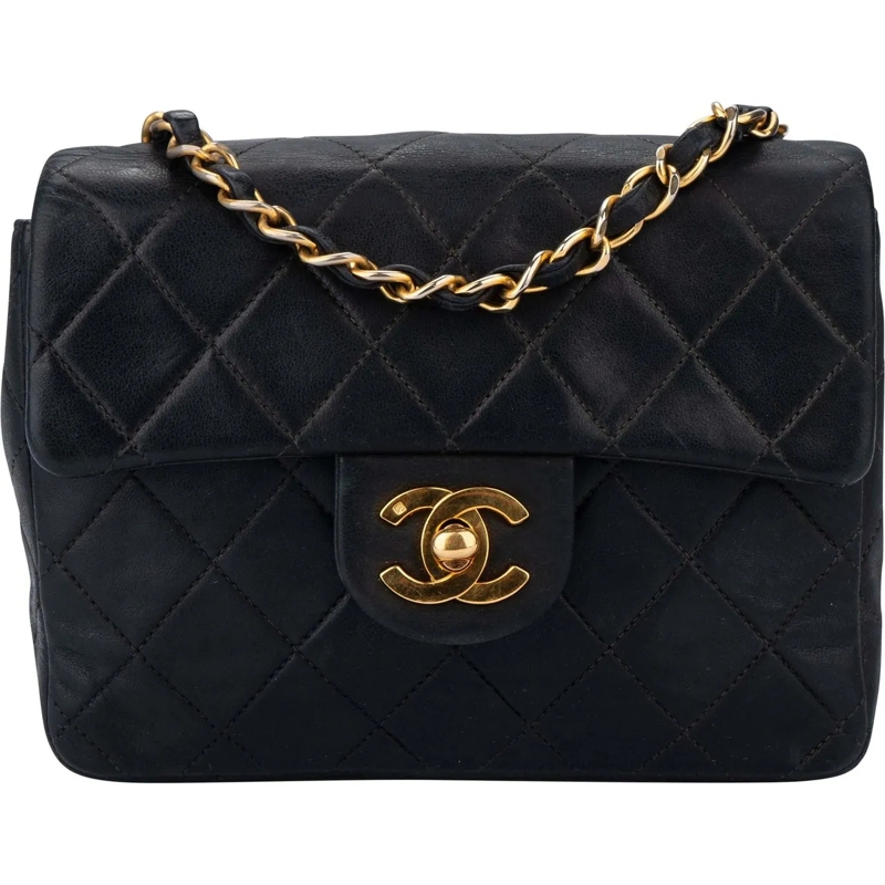 Chanel Schultertasche Chanel Quilted Lambskin 24K Gold Mini Single Flap  mehrfarbig