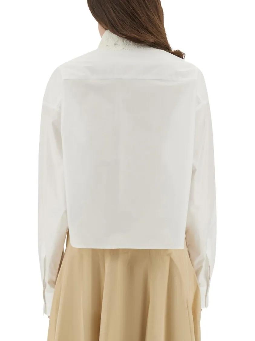 Fabiana Filippi Poplin Cropped Shirt White | Hemden