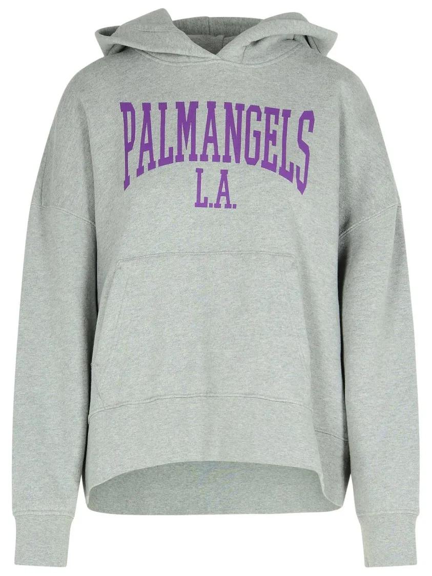 Palm Angels - College%27 Grey Cotton Sweatshirt - Größe S - grau