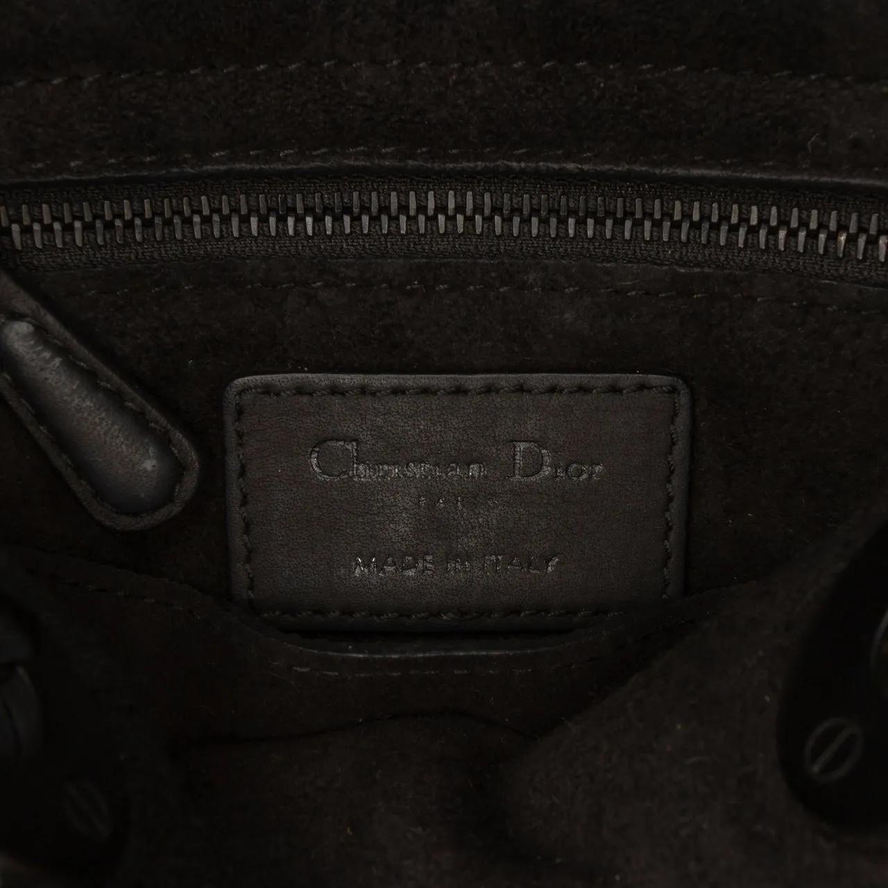 Thumbnail - Christian Dior Hobo Bags - Mini Ultra Matte Calfskin Cannage Studded Supple L - Gr. unisize - in Schwarz - für Damen