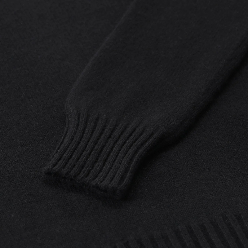 AMI Paris Rollkragenpullover Pullover aus Kaschmir-Woll-Mix schwarz(Image 4)