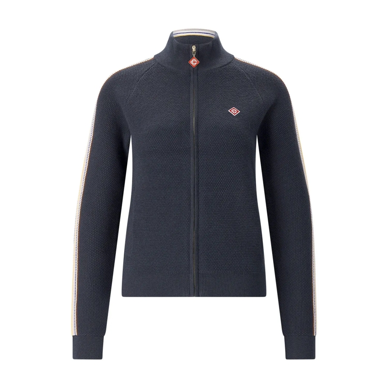 Casablanca Daunenjacke Strickjacke aus Baumwoll-Mix dunkelblau